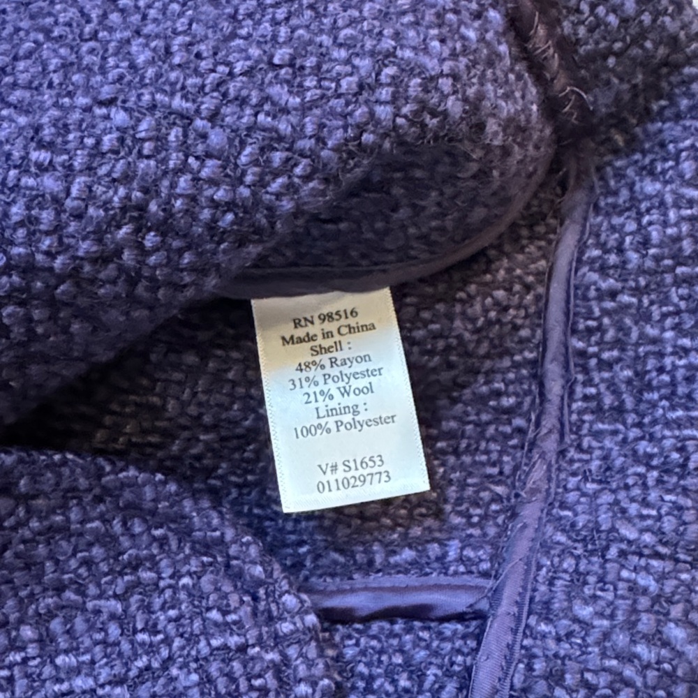 Coldwater Creek Wool Blend Sweater Vest Purple Sz M - Picture 4 of 7